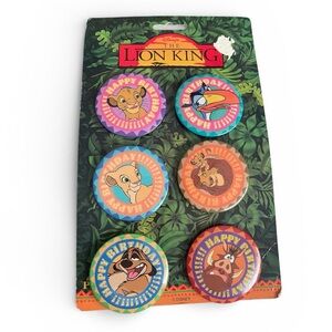 90’s Lion King Disney Birthday Party Pack 6 Pins Buttons Nala Simba Pumba Timon